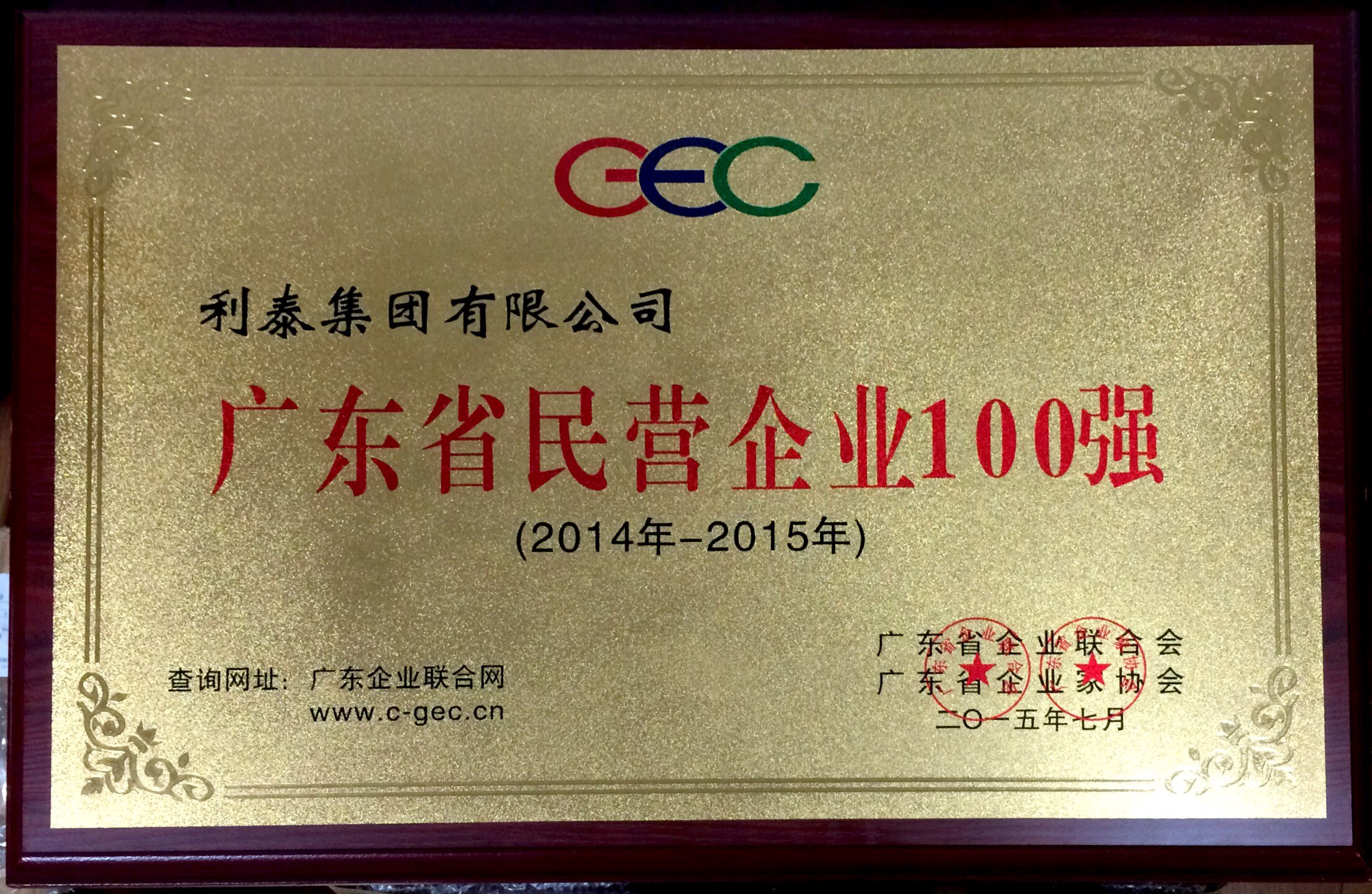 2015广东省民营企业100强第24名