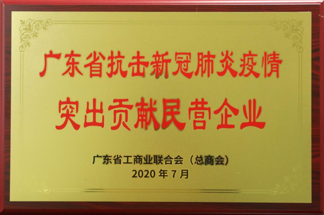2020年广东省抗击新冠肺炎疫情突出贡献民营企业